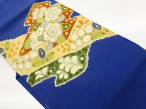 縮緬地松皮菱に花葉模様名古屋帯